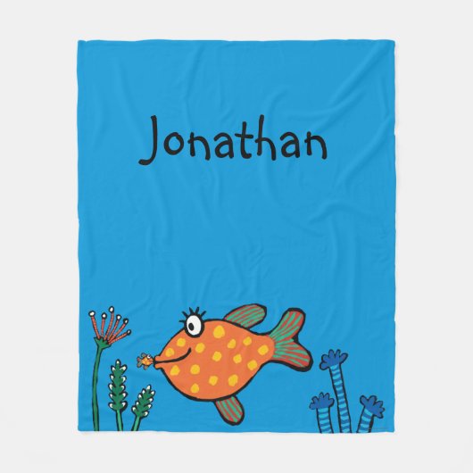 Mam en Baby Fish Kisses Fleece Deken (Voorkant)