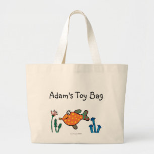 Mam en Baby Fish Kisses Grote Tote Bag