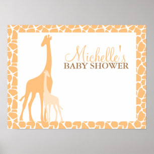 Mam en Baby Giraffe Baby shower Welkomstteken Poster