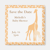 Mam en Baby Giraffe sparen de Magneten van de Datu