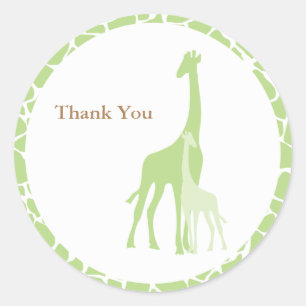 Mam en Baby Giraffes Ronde Sticker