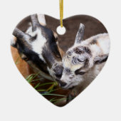 Mam en Baby Goat Keramisch Ornament (Voorkant)