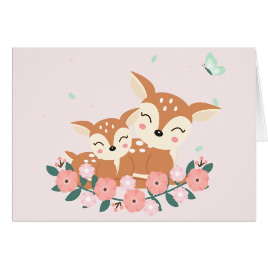 Mam en baby-herten Moederdag (Voorkant Horizontaal)