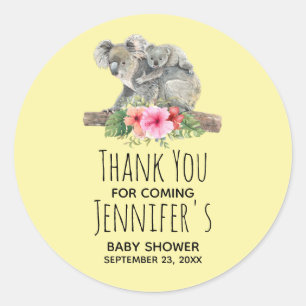 Mam en Baby Koala Beren Cute Waterverf Baby shower Ronde Sticker