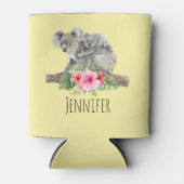 Mam en Baby Koala Beren Cute Waterverf Blikjeskoeler (Voorkant)