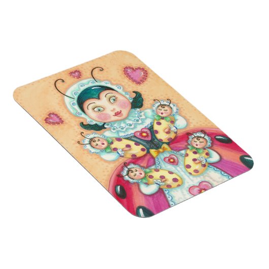 Mam en Baby lieveheersbeestjes MAGNEET (Rechterzijde)