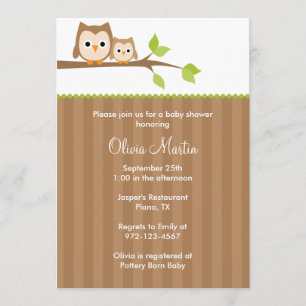Mam en Baby Owl Baby Shower-uitvindingen Kaart