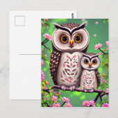 Mam en Baby Owl Briefkaart (Voorkant / Achterkant)