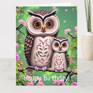 Mam en Baby Owl Kaart