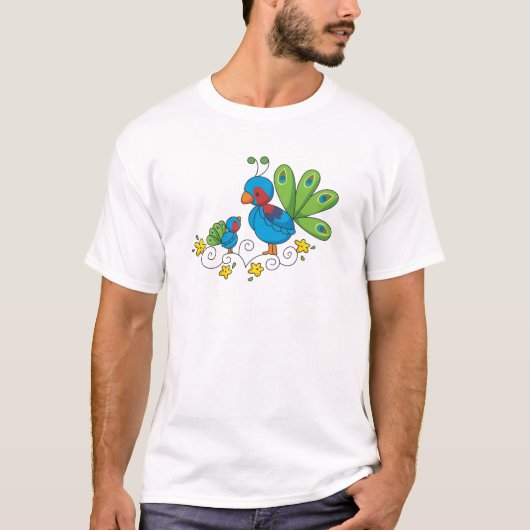 Mam en Baby Peacock T-shirt (Voorkant)