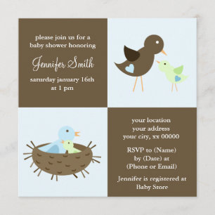 Mam en Baby-vogelBaby shower Kaart