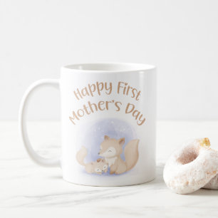 Mam en baby vossen - vrolijke eerste moederdag koffiemok