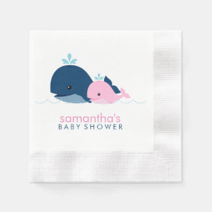 Mam en Baby walvissen Meisje Baby shower Servet