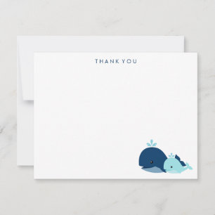 Mam en Blue Baby Whale Dankkaarten Notitiekaartje