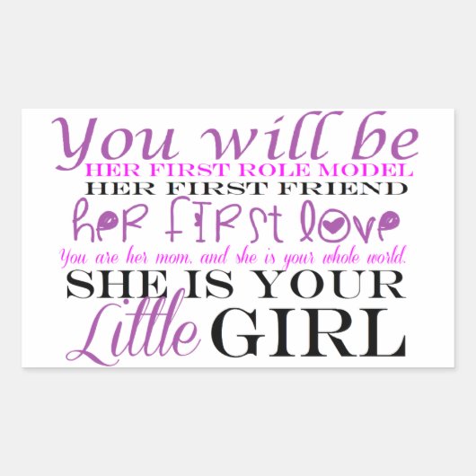 Mam en Dochter: Liefde Rechthoekige Sticker (Voorkant)