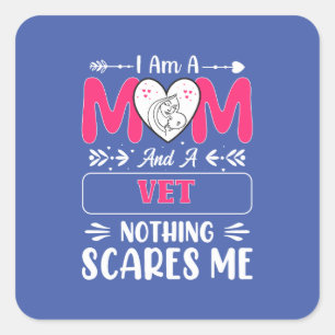 Mam en een Vet niets maakt me uit, grappige Vet ma Vierkante Sticker