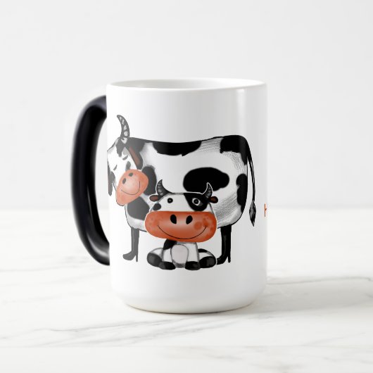 Mam en Kind Gelukkig drink Magische Mok (Voorkant links)