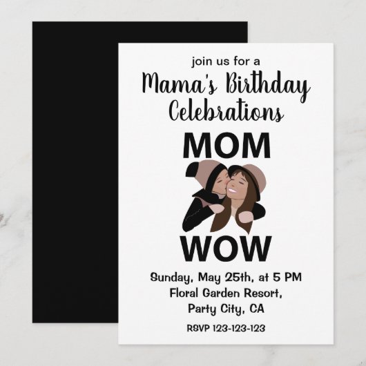 Mam en Kind Mam's Verjaardag Kaart (Voorkant / Achterkant)