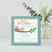 Mam en pa hebben Baby Owl Boy Baby shower Kaart (Staand voorkant)