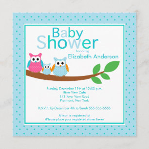 Mam en pa hebben Baby Owl Boy Baby shower Kaart