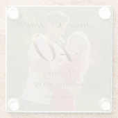 Mam en Pap 40th Bruiloft Jubileum Keepsake Glazen Onderzetter (Achterkant)