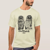 Mam en pap Barred Owl (B&W) T-shirt (Voorkant)