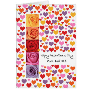 Mam en pap gekleurde Valentijnsdag
