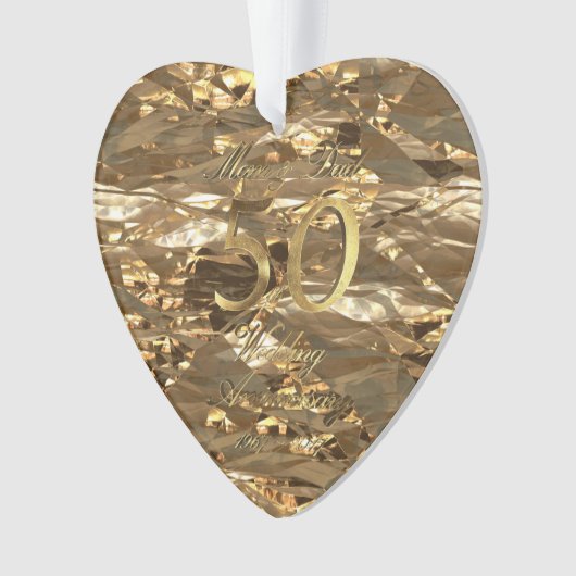 Mam en pap Golden Wedding Jubileum 50th Ornament (voorkant)