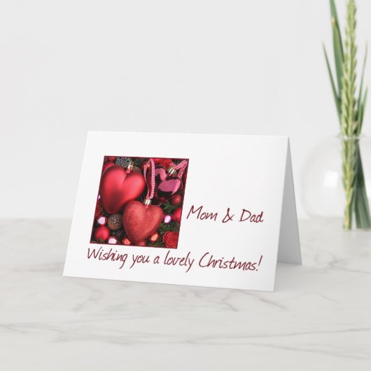 Mam en pap kerstkaart feestdagen kaart (Voorkant)