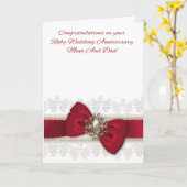 Mam en pap Ruby Wedding Jubileum Stylish Kaart (Gele Bloem)