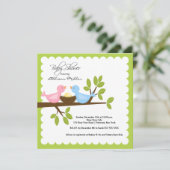 Mam en pap vogels met Baby-vogelBaby shower Kaart (Staand voorkant)