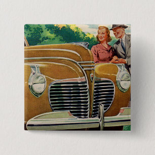 Mam en papa's MMOTH gouden 1941 Plymouth Vierkante Button 5,1 Cm