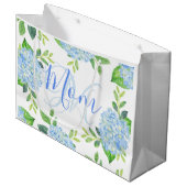 Mam Floral Blue Hydrangea Waterverf Modern Groot Cadeauzakje (Voorkant Gekanteld)