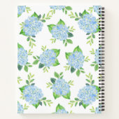 Mam Floral Blue Hydrangea Waterverf Modern Notitieboek (Achterkant)