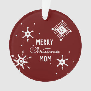 Mam Foto van Merry Kerstsnowflakes Ornament