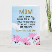 Mam Funny Quote Flowers Floral Moederdag Kaart (Voorkant)