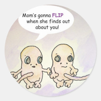 Mam gaat tweeling Stickers omdraaien