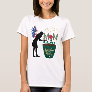 Mam – Garden of My Heart Bloemen Engel Ontwerp T-shirt