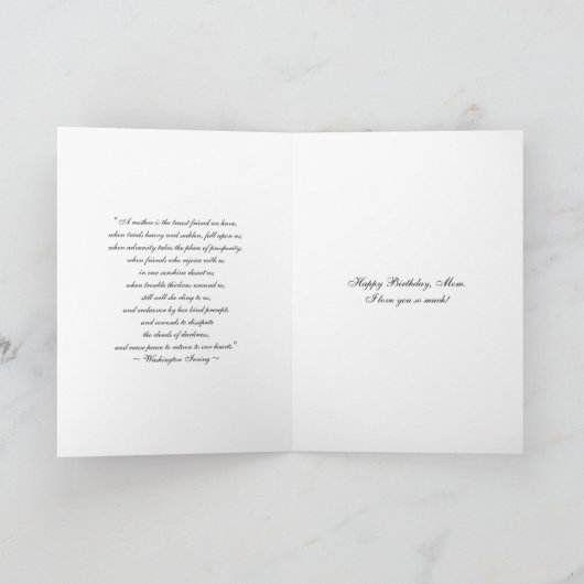 Mam, Gelukkige Verjaardag, Witte Orchideeën Kaart (Binnen)