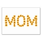 MAM gespeld met zonnebloemen, lezen flashcards Kaart (Voorkant)