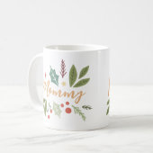 Mam Gift met moderne kerstbessen Koffiemok (Voorkant links)