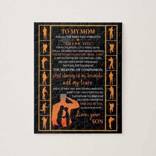 Mam Gifts | Brief aan mijn moeder van de zoon Legpuzzel (Verticaal)