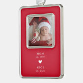 mam | Gigi Year Est. kerstversiering Verzilverd Kader Ornament (Links)