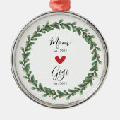 mam | Gigi Year Est. Metalen Ornament (Voorkant)