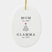 mam | Glamma Jaar Oost | Kerstmis Keramisch Ornament (Voorkant)