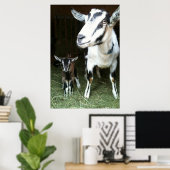 Mam Goat met Baby Ginger Poster (Thuiskantoor)