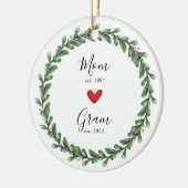 mam | Gram Year Est. Keramisch siermiddel Ornament (Links)