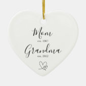 mam | Grandma Heart Ceramic Ornament (Voorkant)