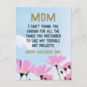 Mam Grappig Quote Humor Bloemen Bloemen Bloemen Bl Briefkaart (Voorkant)