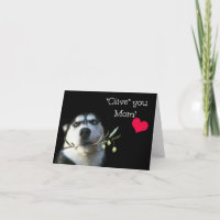 Mam Happy Valentine's Day Kaart, Cute Husky